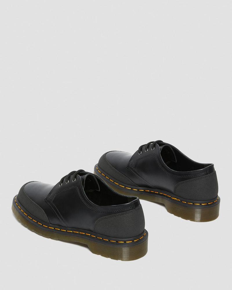 Black Men's Dr Martens 1461 Guard Panel Leather Oxfords Shoes | CA 592LIS